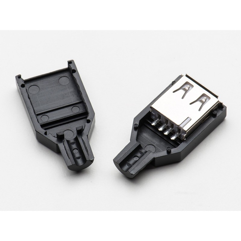 5x Female USB type A solder connector 5x connecteur à souder USB type A femelle 