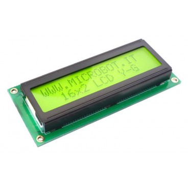 Alphanumeric LCD 2 X 16 Retro-light yellow-green display