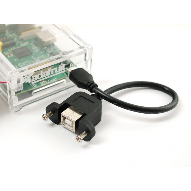Cable USB B Femelle-Micro B Male pour montage panneau - Boutique