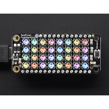 NeoPixel FeatherWing - 4 x 8 RGB LEDS for cards Feather