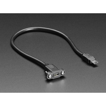Cable Micro USB Male/Femelle pour montage panneau
