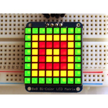 Matrix of 8X8 Bicolor LEDs with I2C backpack