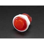 Mini arcade LED button - 24mm Red Transparent