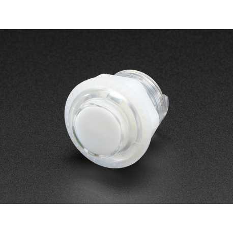 Mini arcade LED button - 24mm White Transparent