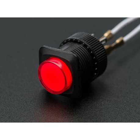 Illuminated push button 16mm - Red