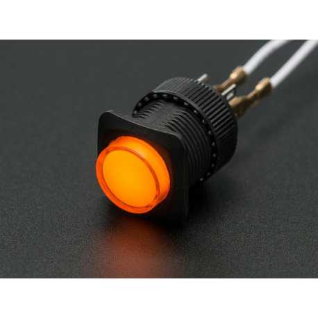 16mm illuminated ON-OFF button - Orange