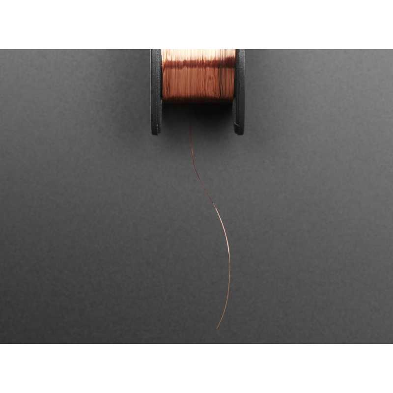 Bobine de fil en cuivre emaille - 11m / 0,1 mm de diam - Boutique Semageek