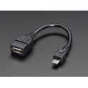Cable USB OTG Host Cable - MicroB OTG male vers femelle A