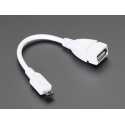USB OTG Host Cable - MicroB OTG male to A female