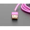 Cable USB A vers micro B entierement reversible rose/violet - longueur 1m