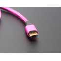 Fully Reversible Pink/Purple USB A to micro B Cable - 1m long