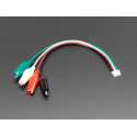 JST PH 4-pin Plug to Color Coded Alligator Clips Cable