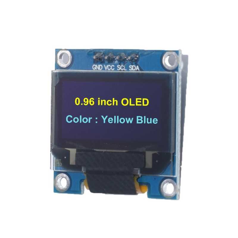 Ecran OLED Jaune Bleu 0,96 128x64 Graphique I2C SSD1306