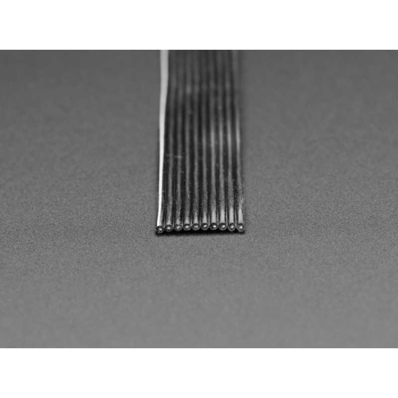 Cable plat avec gaine en silicone - 10 fils de 1m - 28AWG Noir