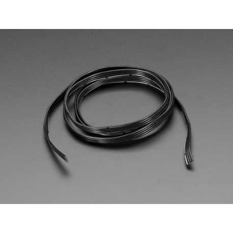 Cable plat avec gaine en silicone - 4 fils de 1m - 28AWG Noir