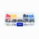 Pack of 25 push buttons with coloured capsules