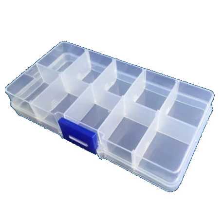 Storage box with 10 modular compartments